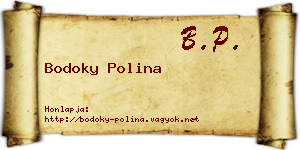 Bodoky Polina névjegykártya